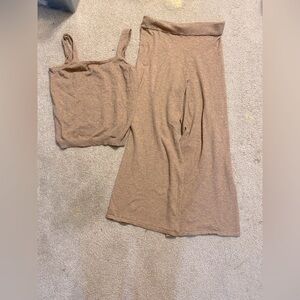 Time and Tru Tan Knit Matching Set
